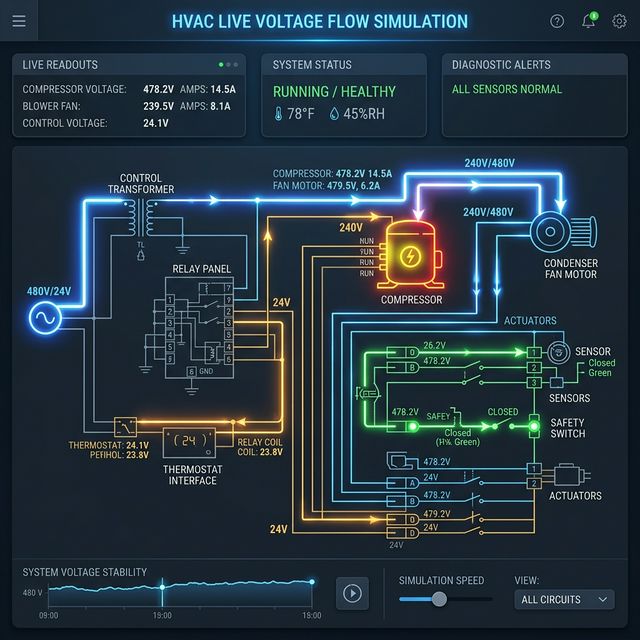 Visual proof for Live Voltage Flow Simulation
